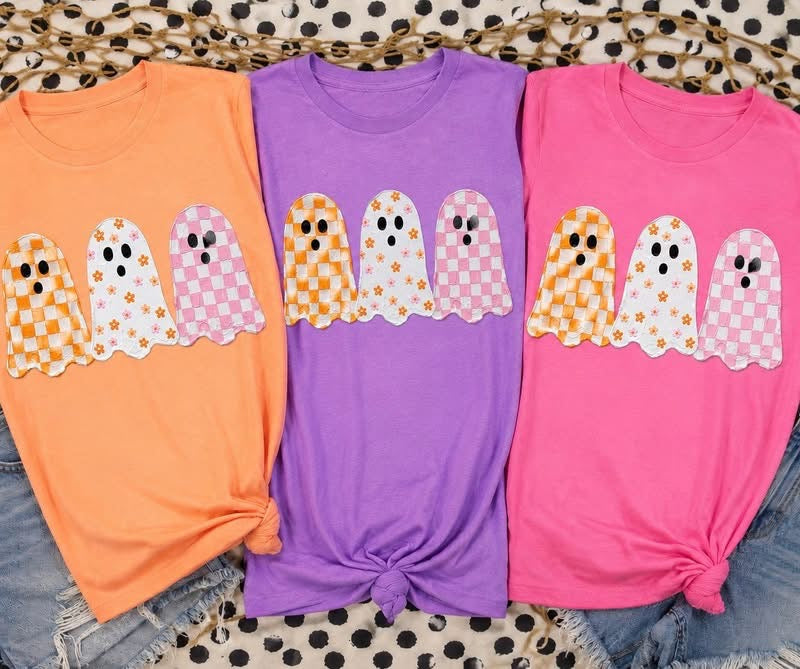Pink & Orange Ghost Trio tee