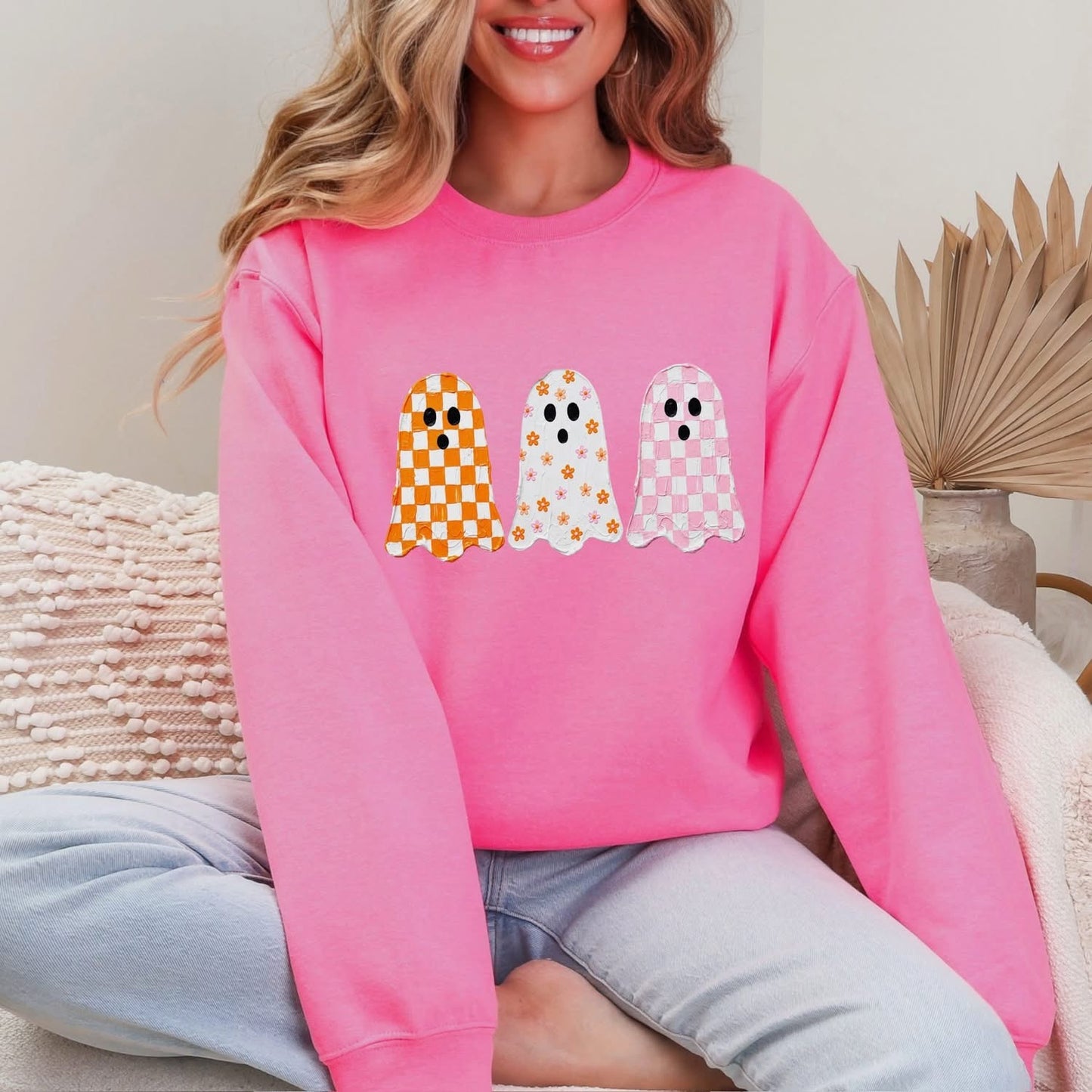 Pink & Orange Ghost Trio tee