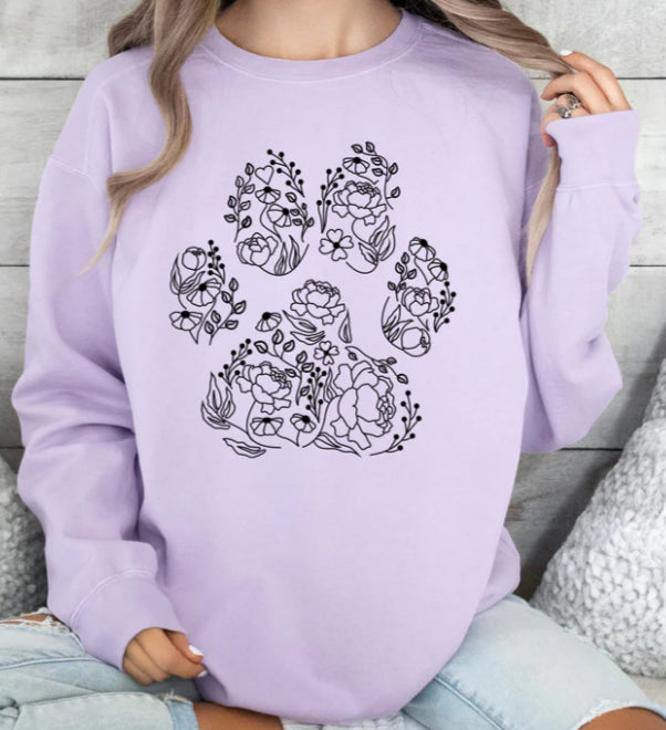 Floral Paw Print t-shirt