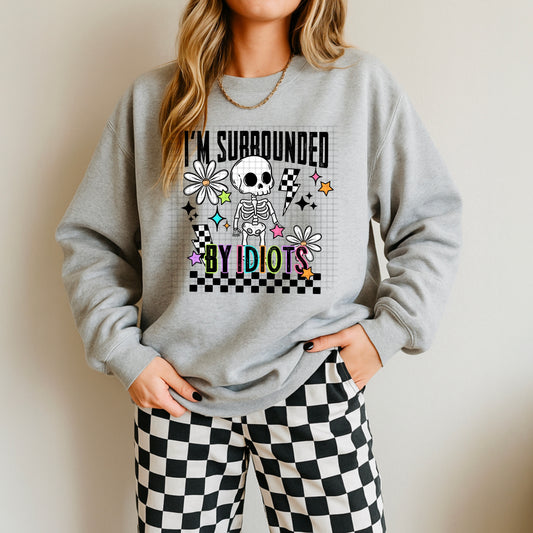 I'm surrounded by Idiots tee (black ink)