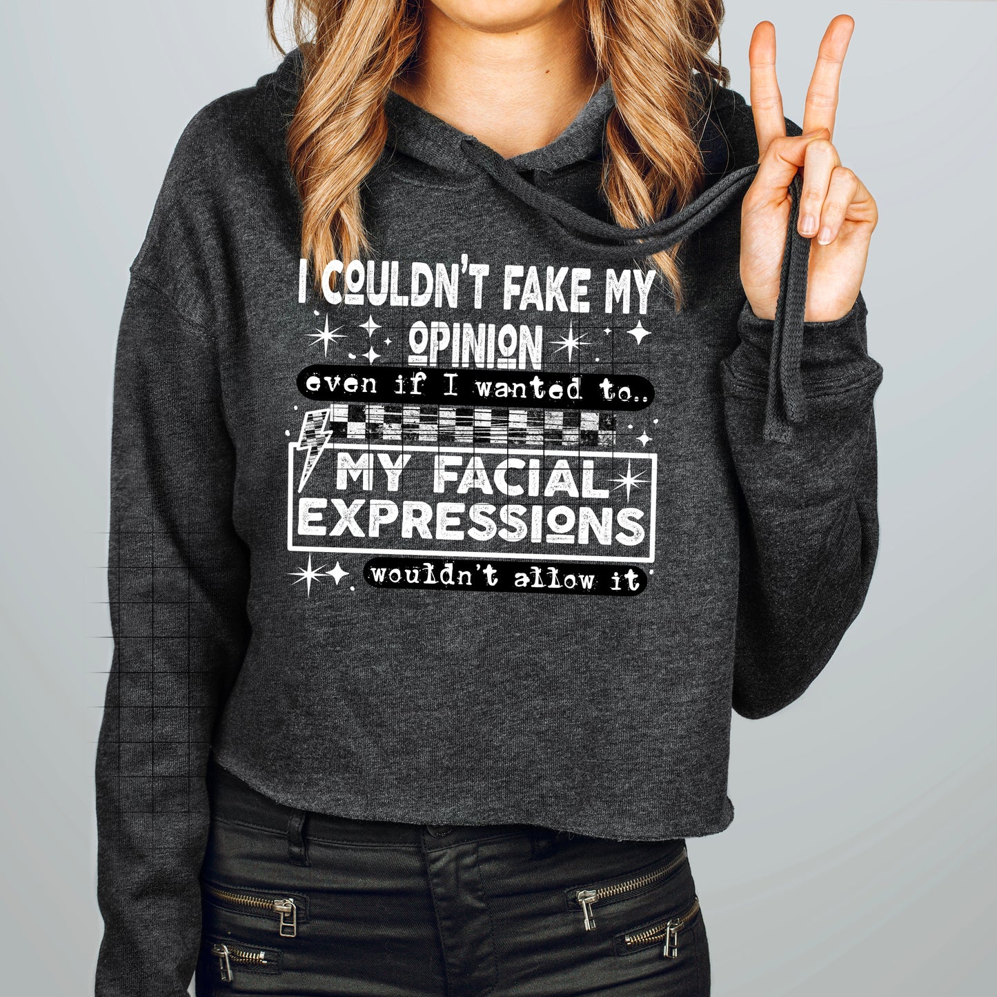 I couldn't fake my opinion (white ink) tee