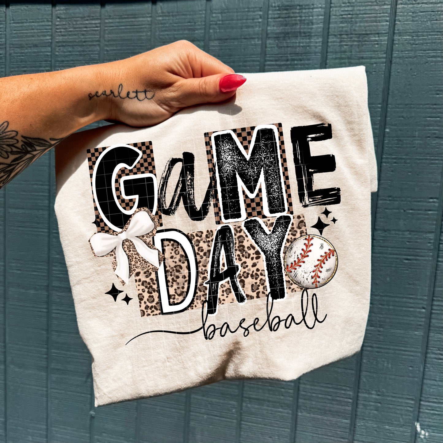 Game Day Baseball leopard tee