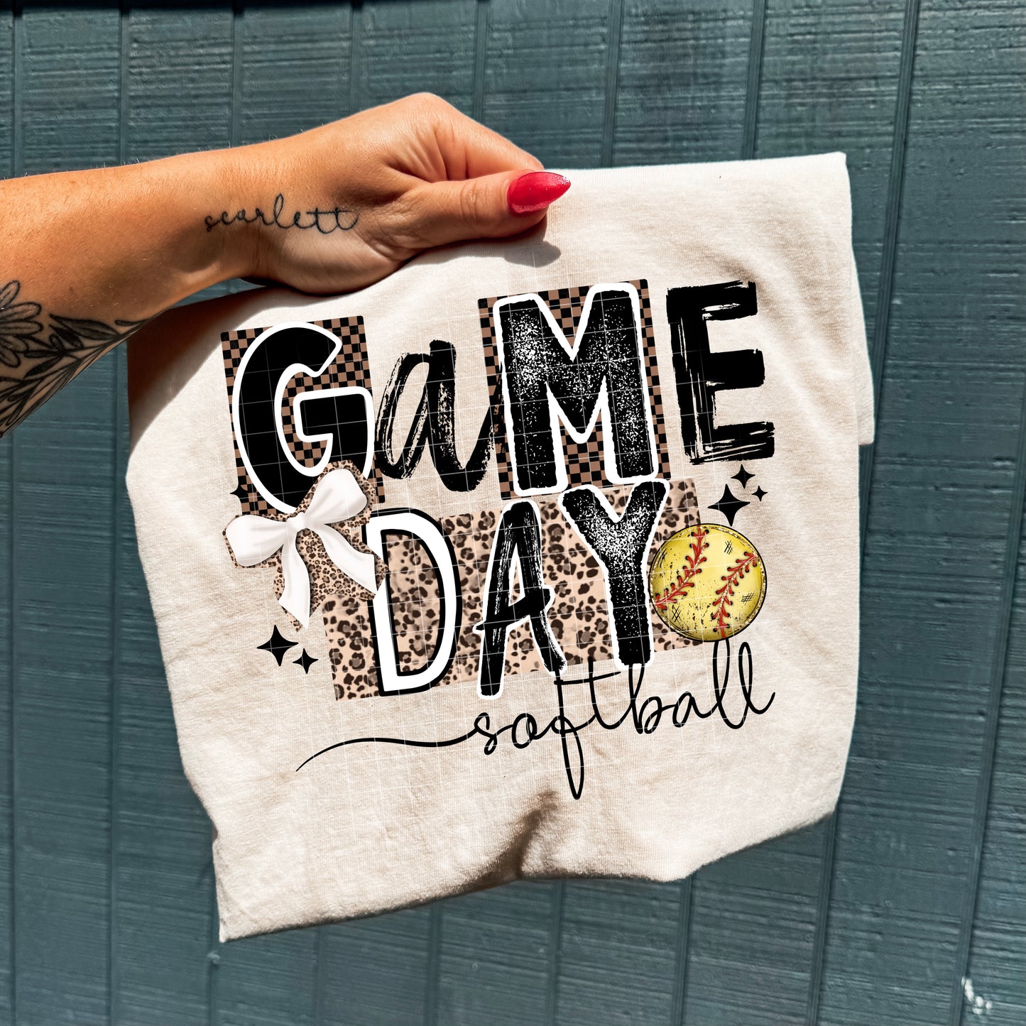 Game Day Softball leopard tee