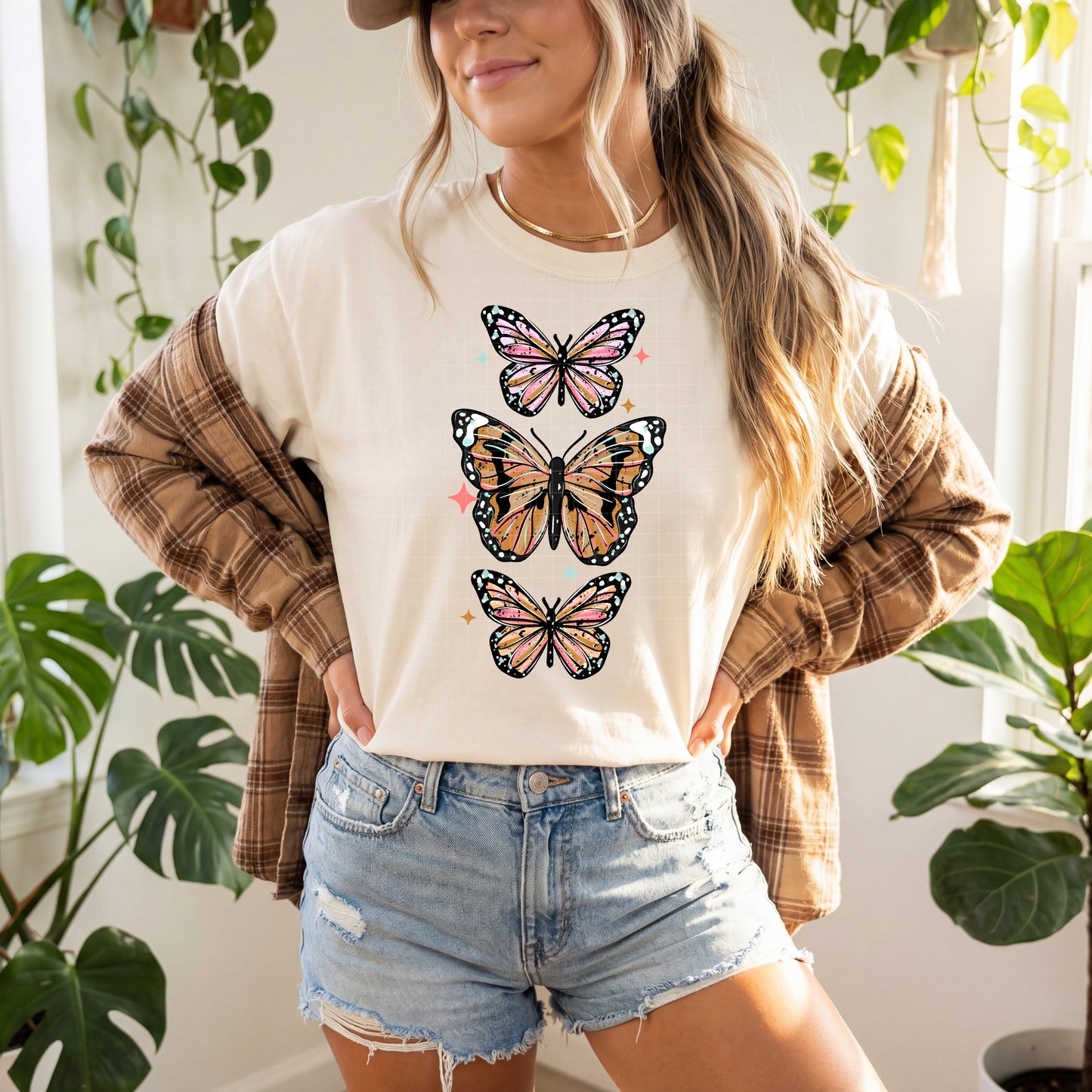 Triple Stacked Butterflies tee