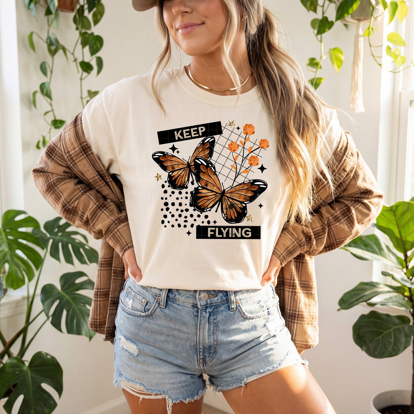 Keep Flying Butterfly tee (Black Ink)