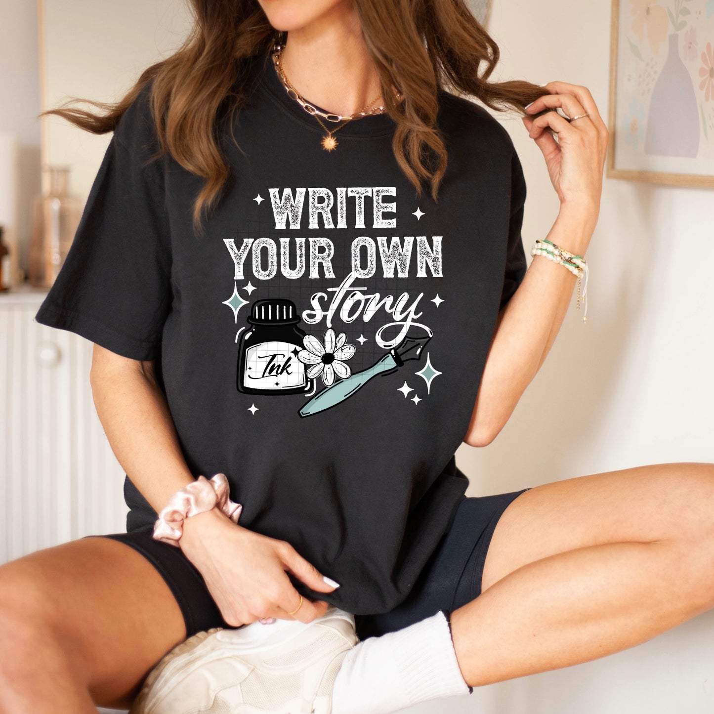 Write Your Own Story tee (White Ink)
