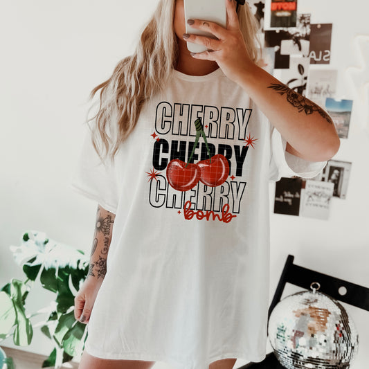 Triple Stack Cherry Bomb tee (Black Ink)