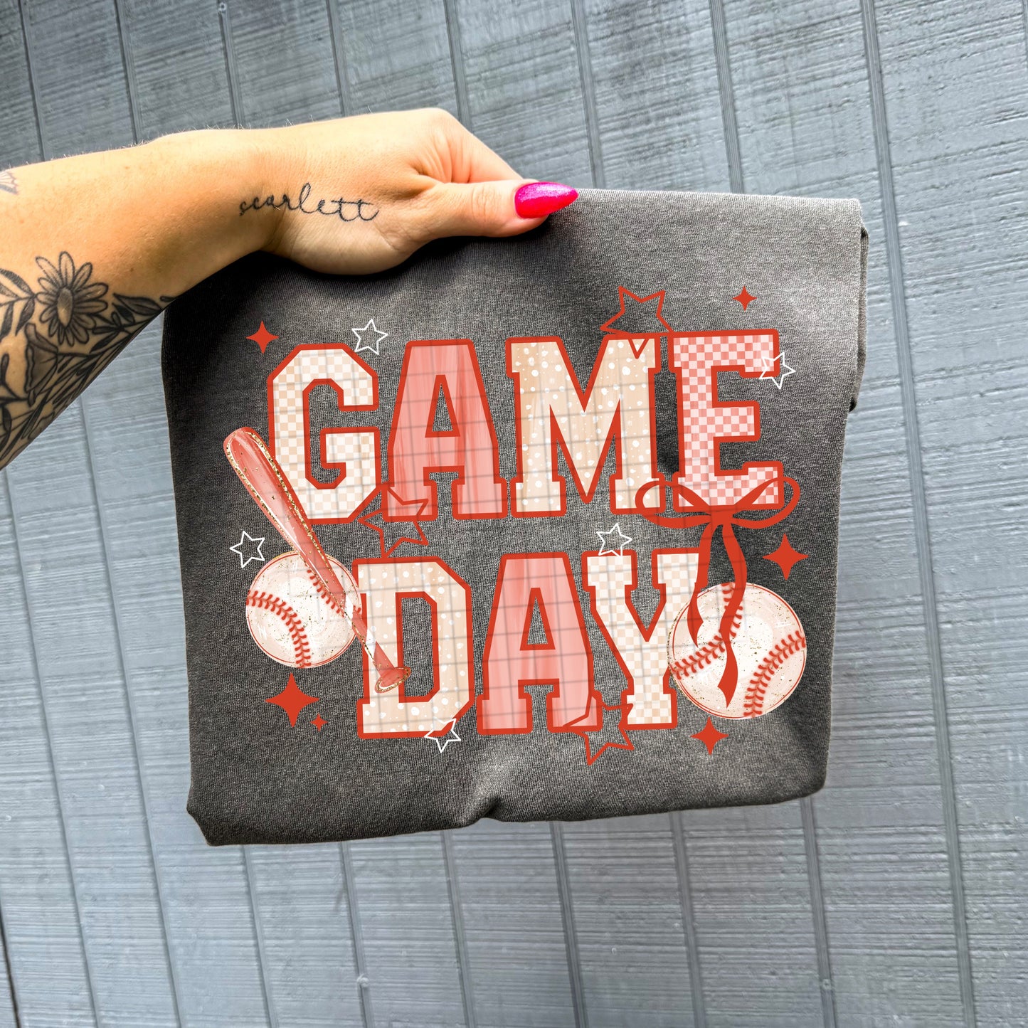 Game Day BASEBALL tee (red)