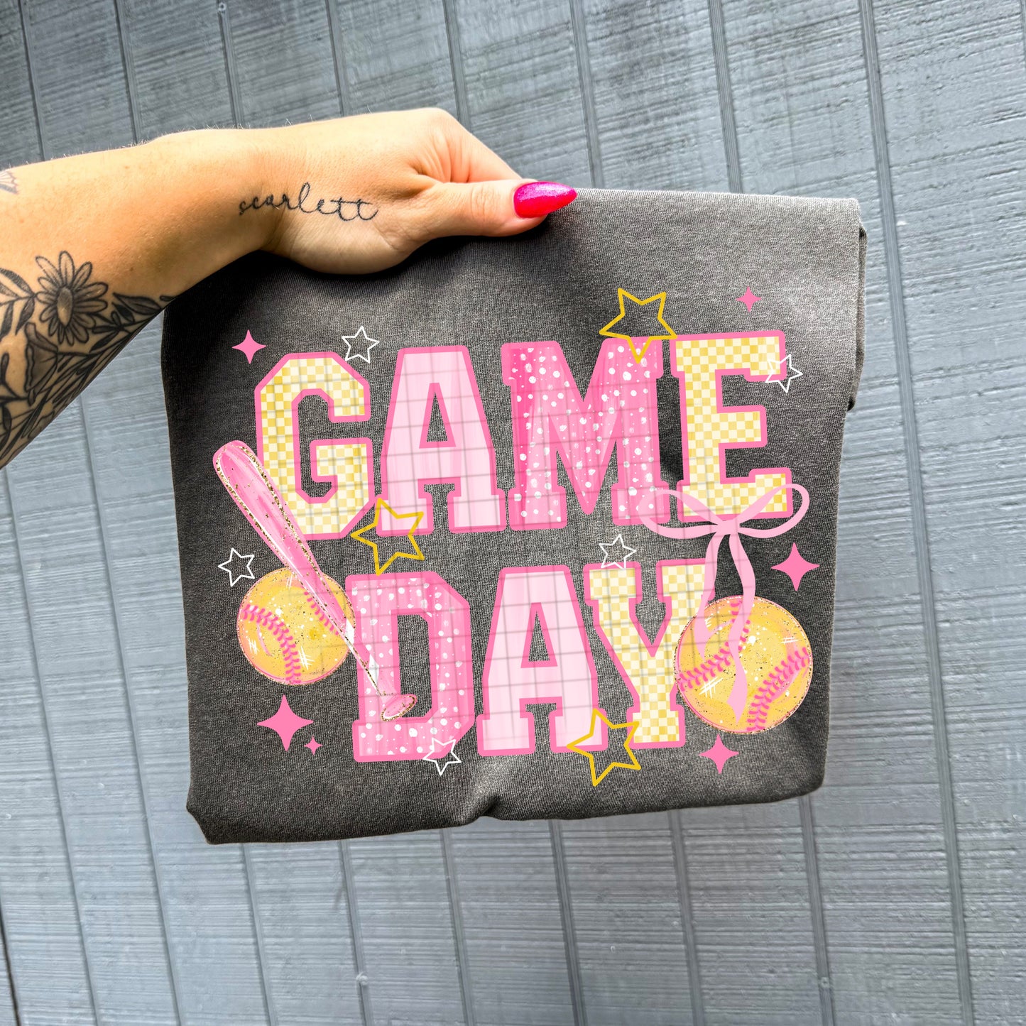 Game Day SOFTBALL tee (Pink & Orange)