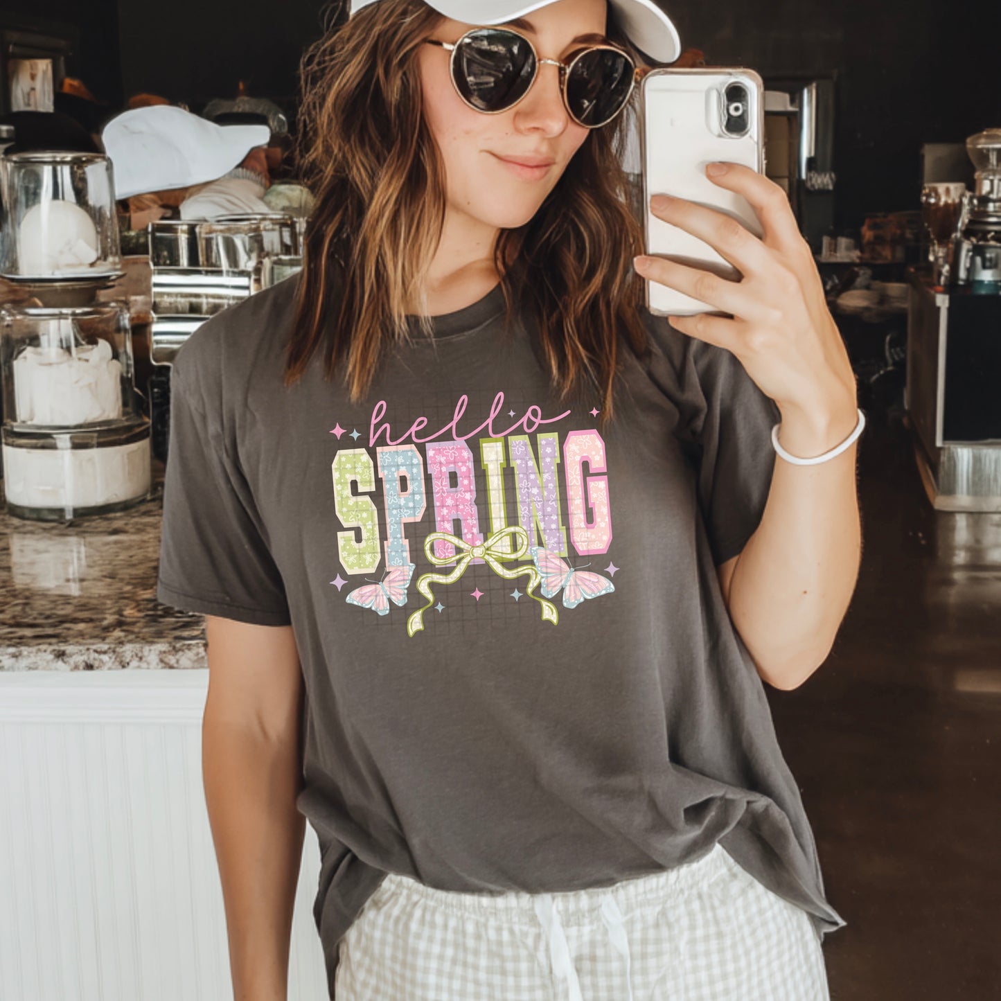 Hello Spring with butterflies tee