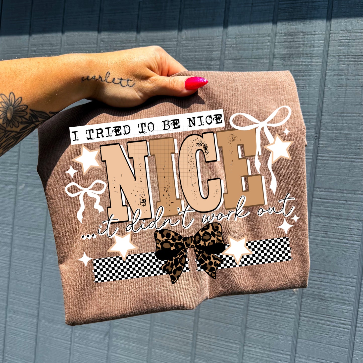 I tried to be Nice tee (White Ink)