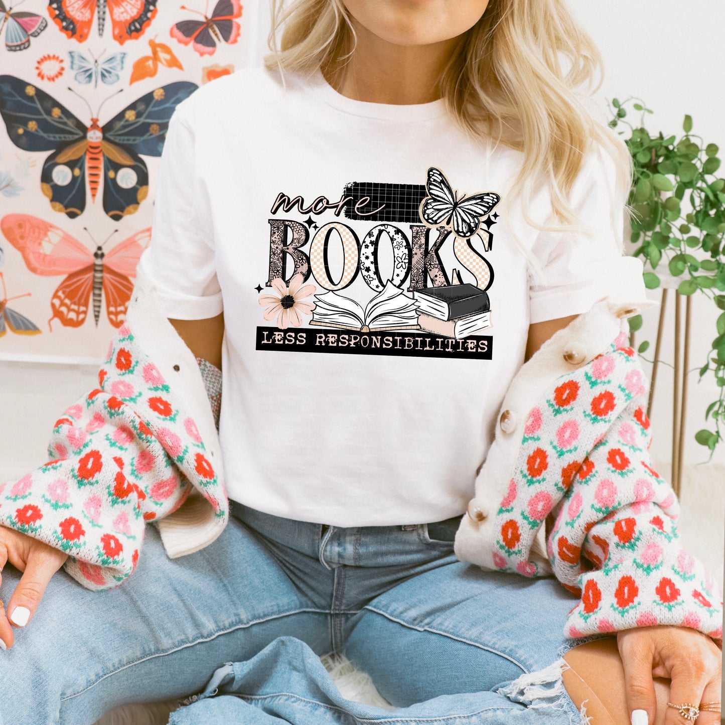 Boho More Books tee