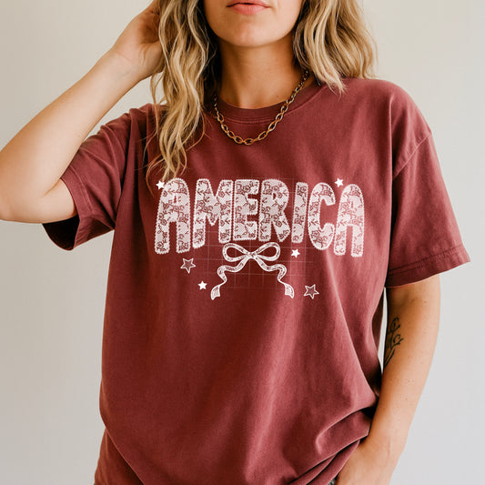 Faux Lace America tee