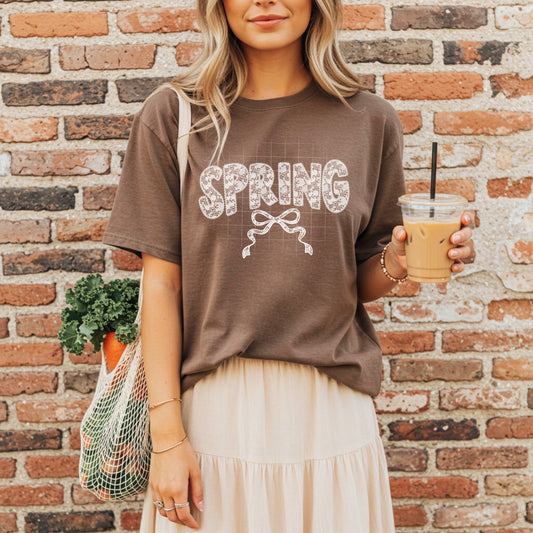 Faux Lace Spring with Bow tee