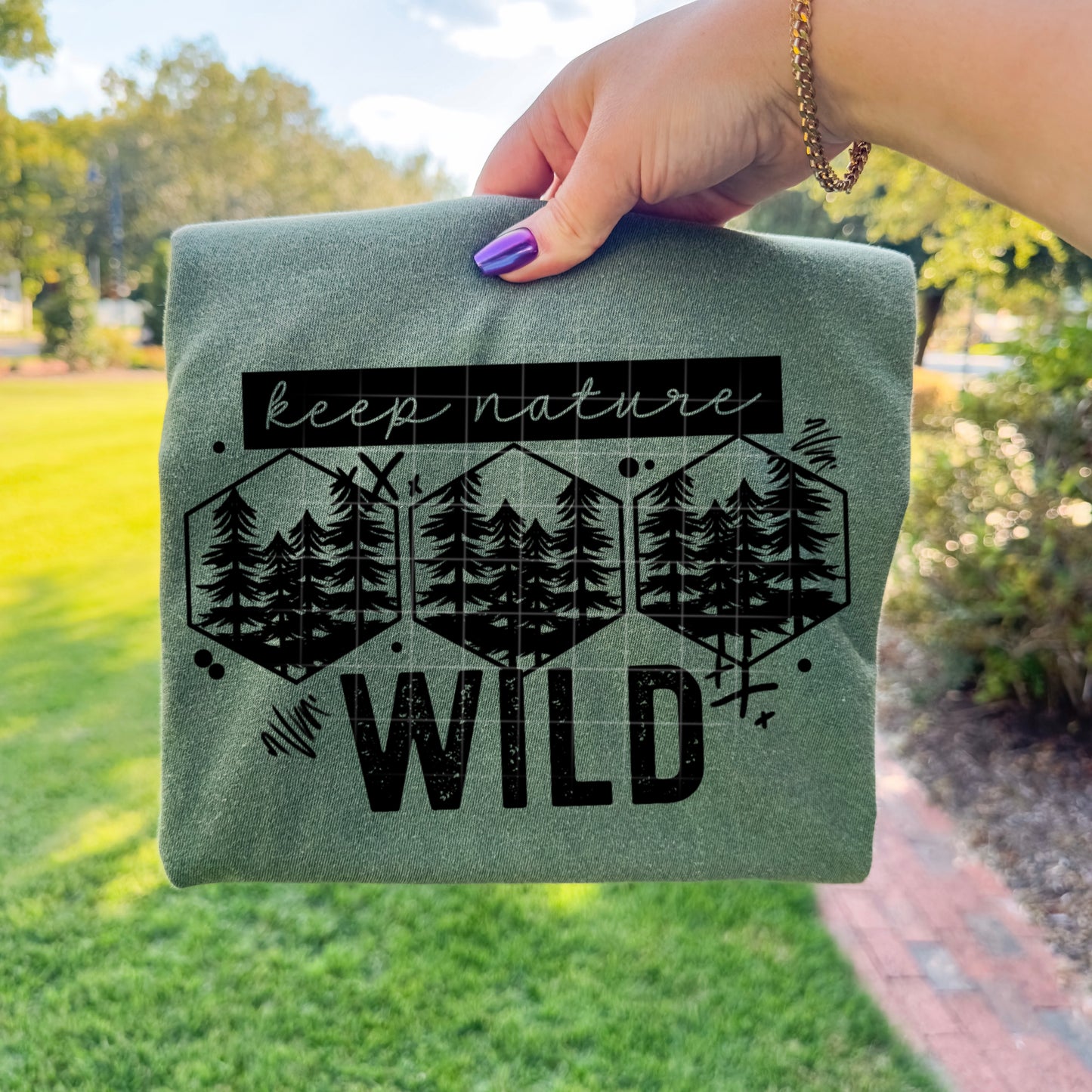 Keep Nature Wild Honeycombs tee (Black Ink)