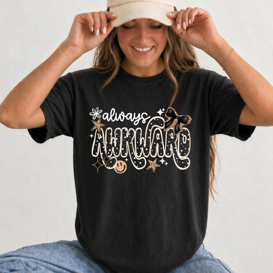 Always Awkward tee (White Ink)