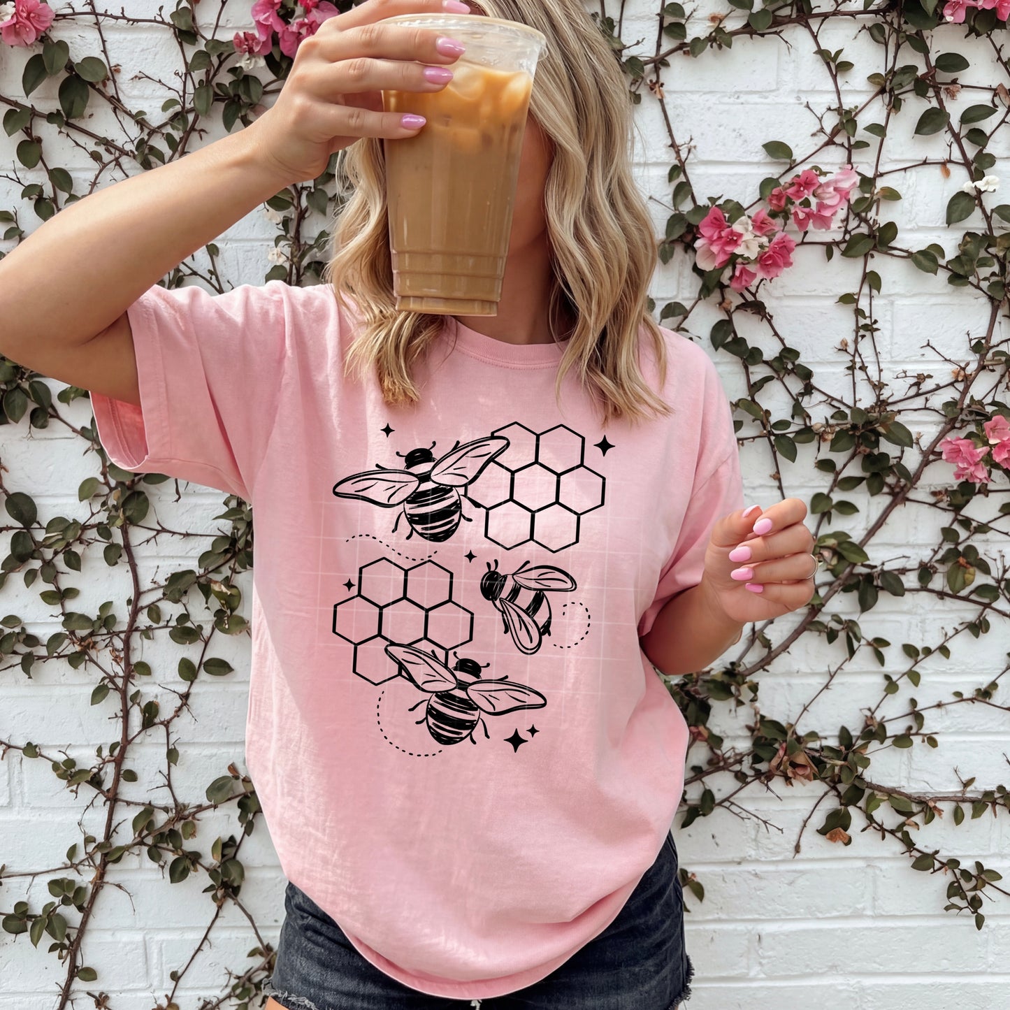 Honey Comb tee (Black Ink)