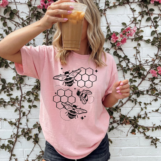 Honey Comb tee (Black Ink)