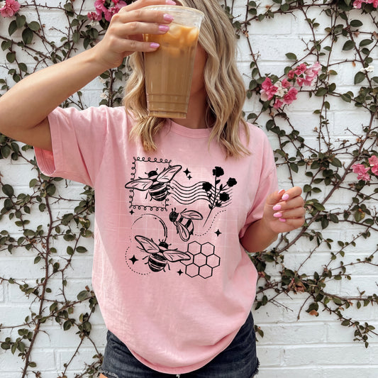 Bee Stamps tee (Black Ink)