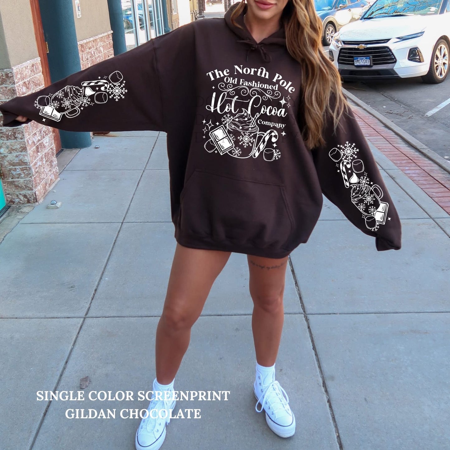 North Pole Hot Coca sleeve designs sweatshirt