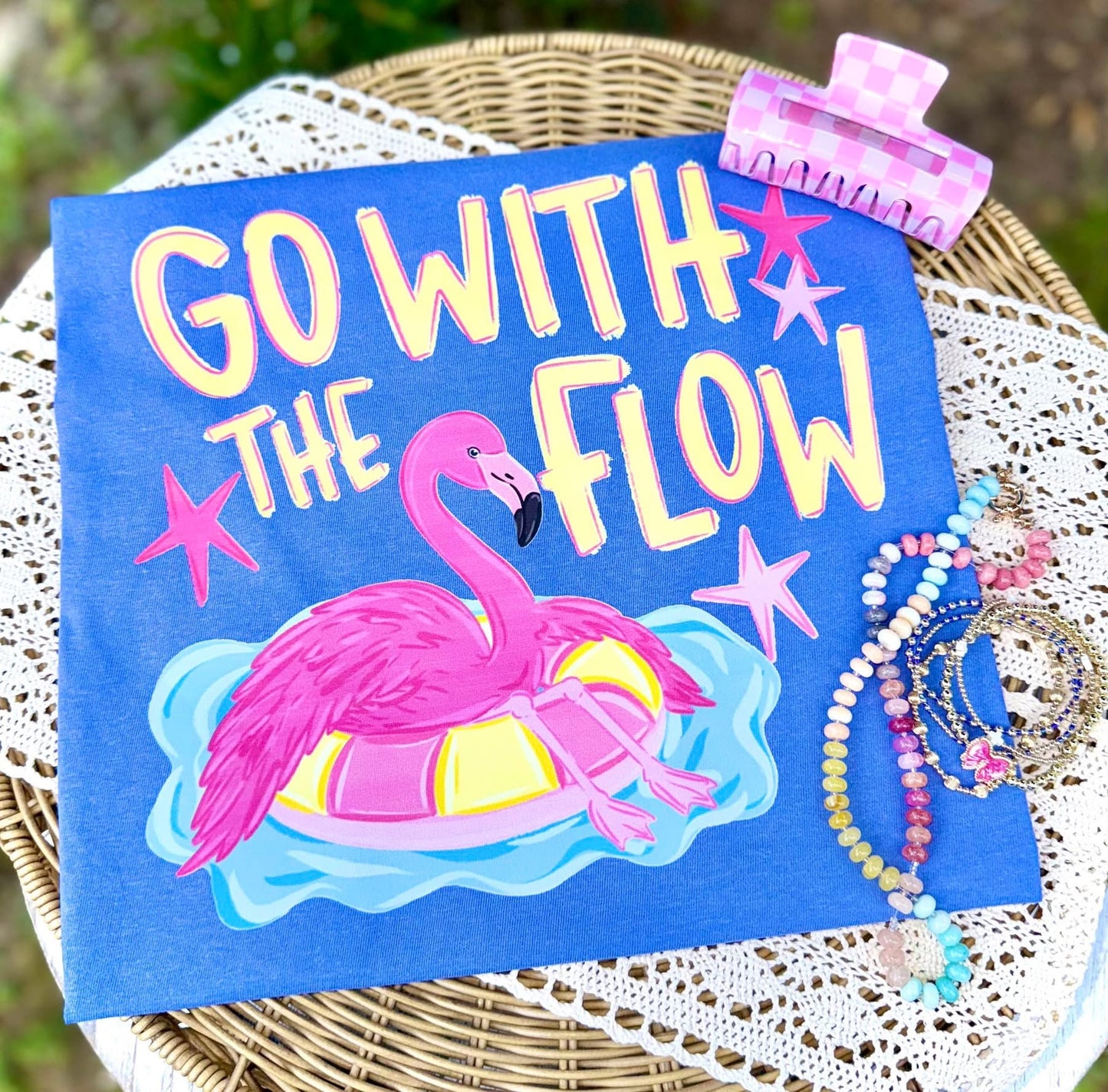 Go with the Flow Flamingo tee