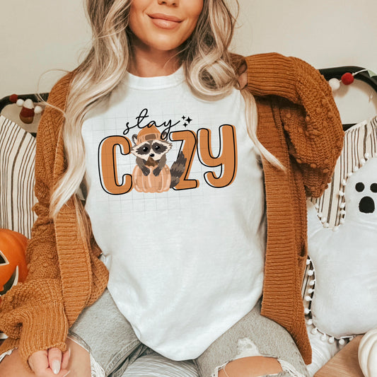 Stay Cozy Raccoon tee