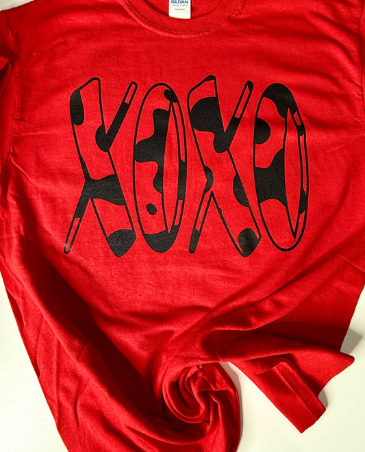 XOXO Cow print tee