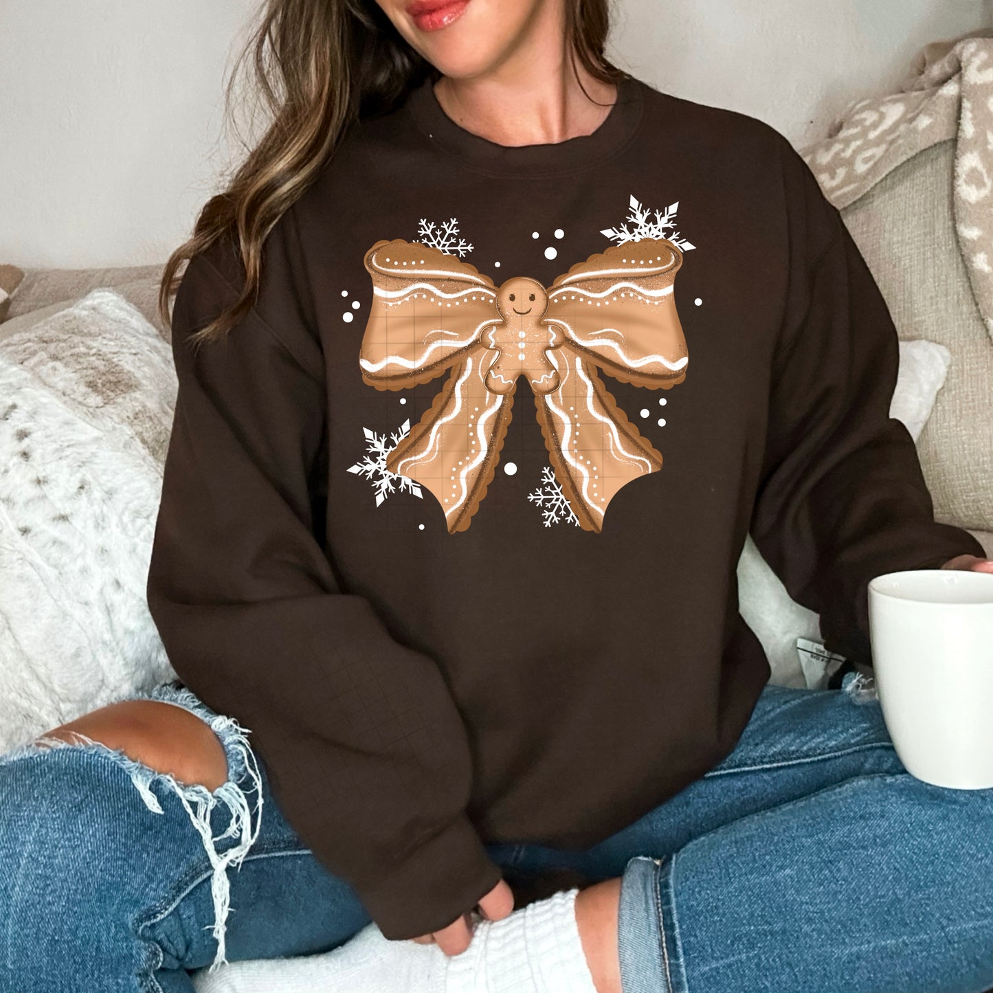 Gingerbread Man Bow tee