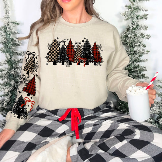 Pattern Trees sweatshirt with sleeve designs