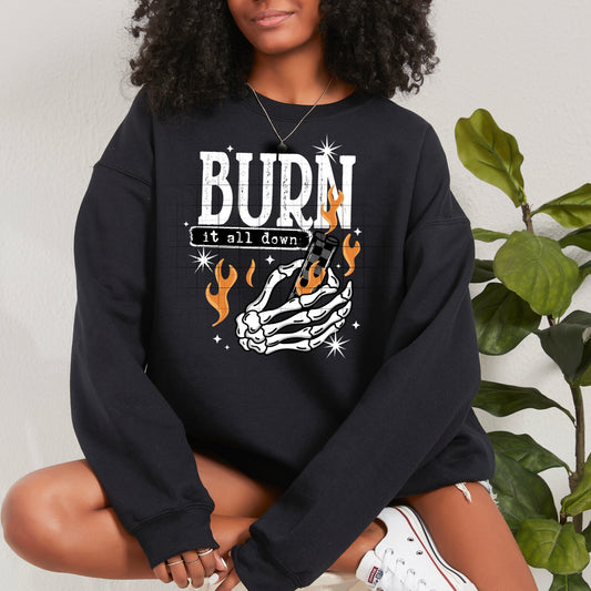 BURN it all down tee (White ink)