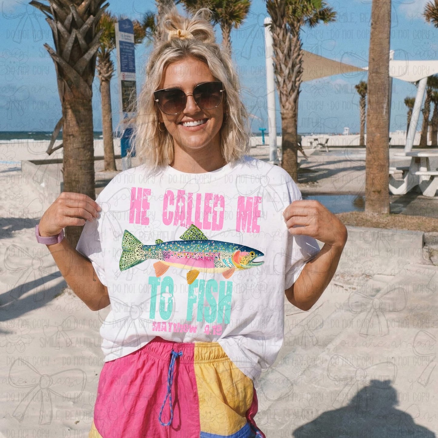 He Called me to Fish tee (Pink)