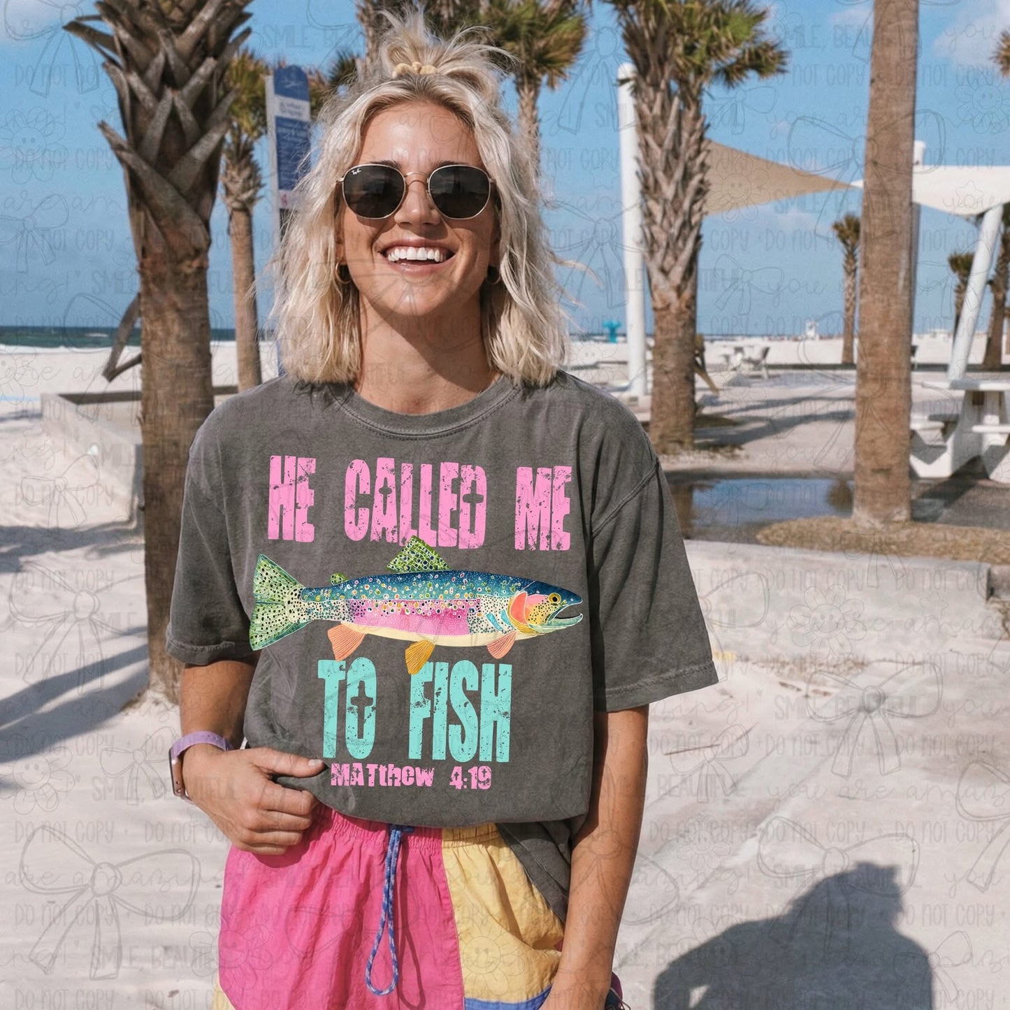 He Called me to Fish tee (Pink)