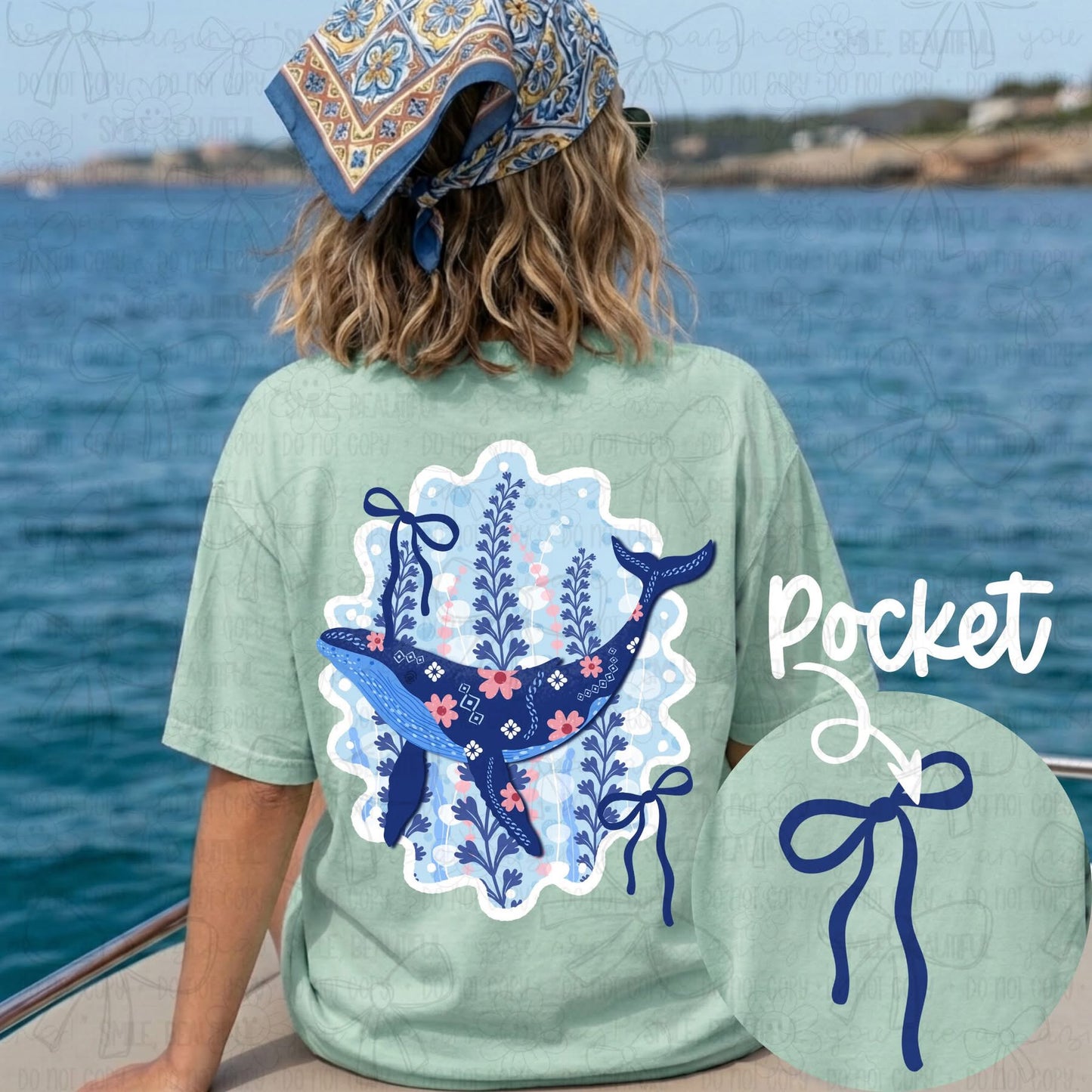 Whale with Bow tee