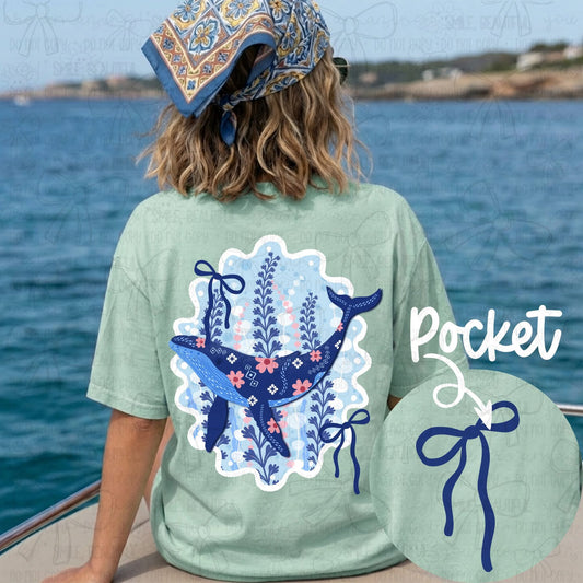 Whale with Bow tee