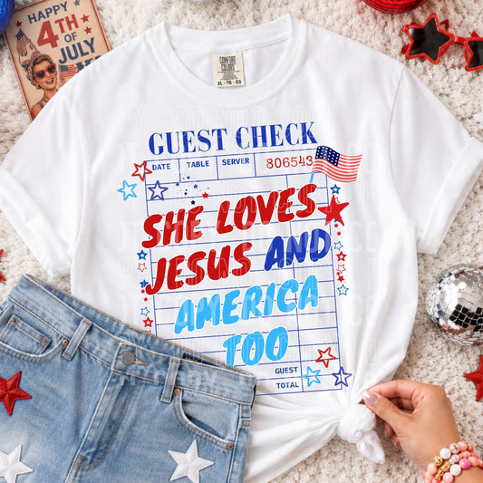 Guest Check - She loves Jesus tee