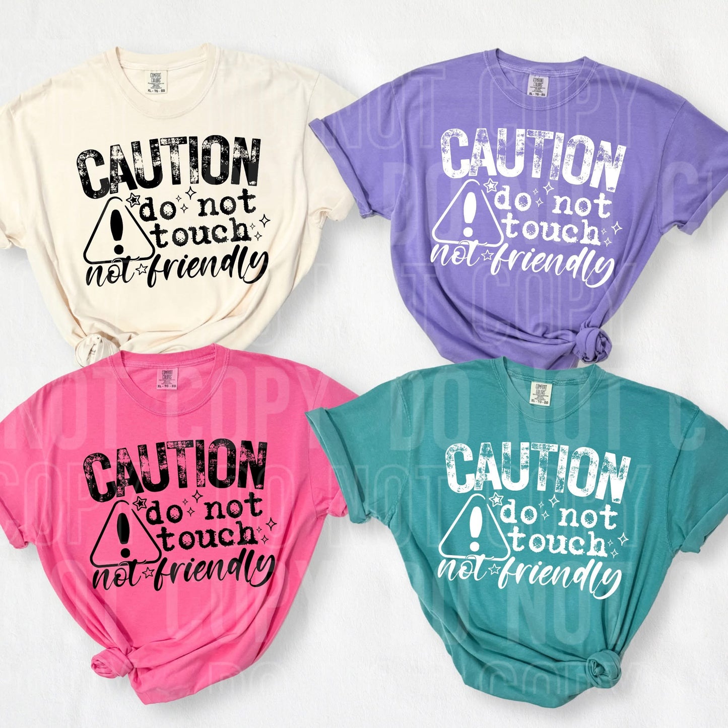 Caution do not touch Not Friendly tee - (BLACK Ink)