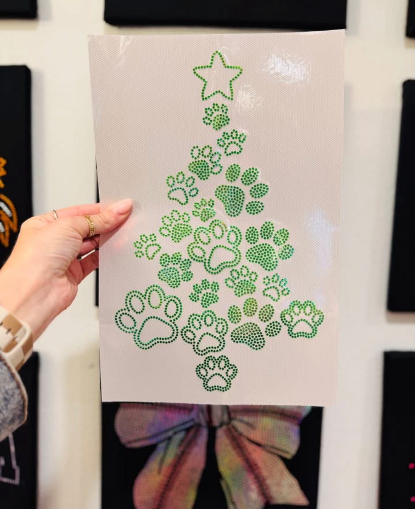 Christmas Paw Tree Spangle tee