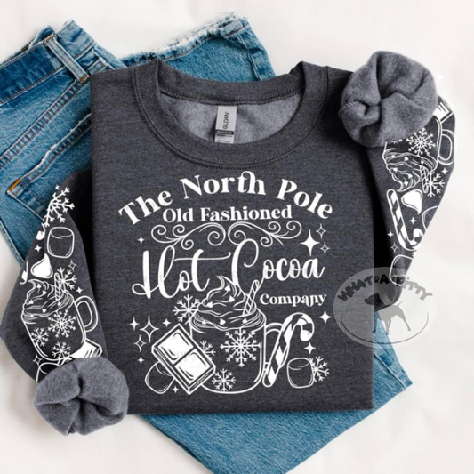 North Pole Hot Coca sleeve design sweatshirt