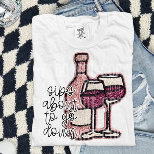 Sips about to go down tee