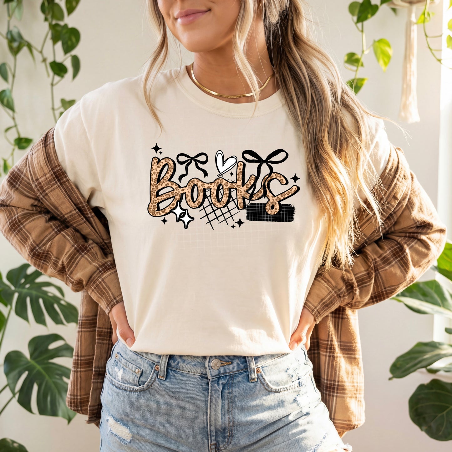 Books Cheetah Print tee (Black Ink)
