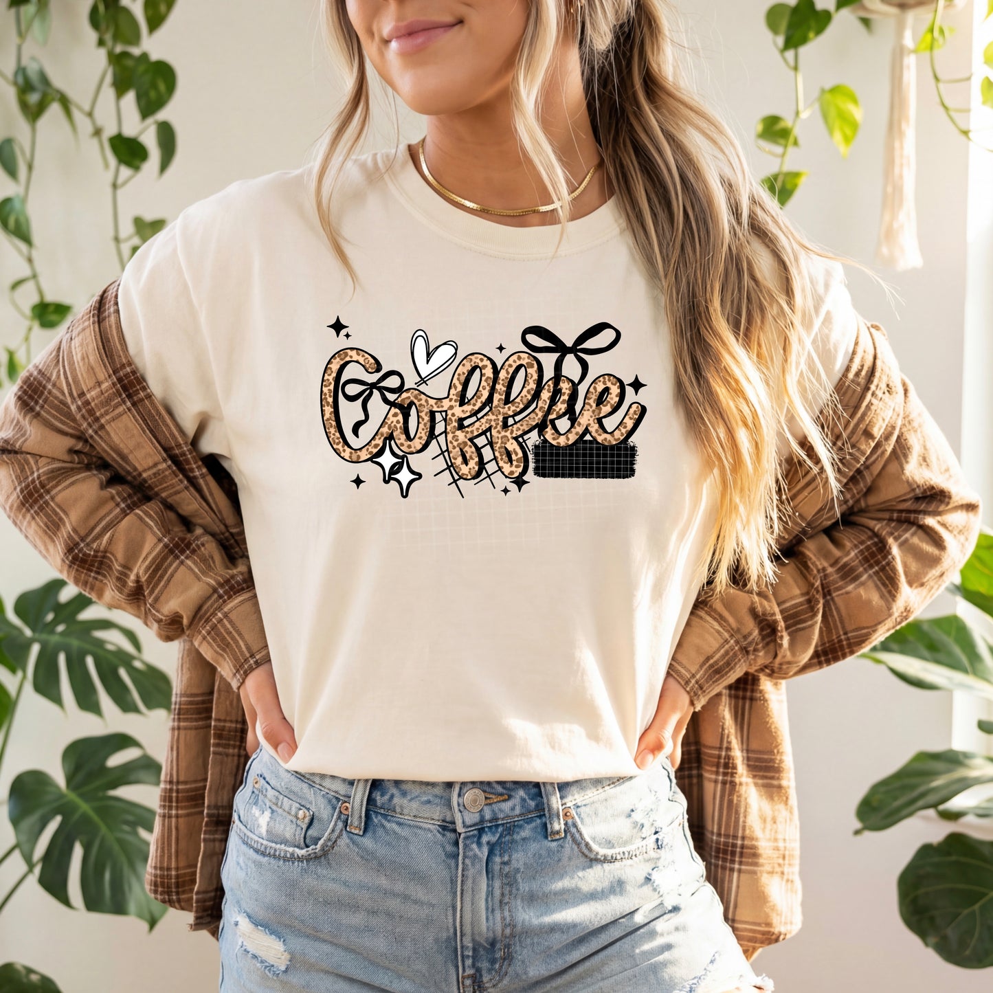 Coffee Leopard tee (Black Ink)