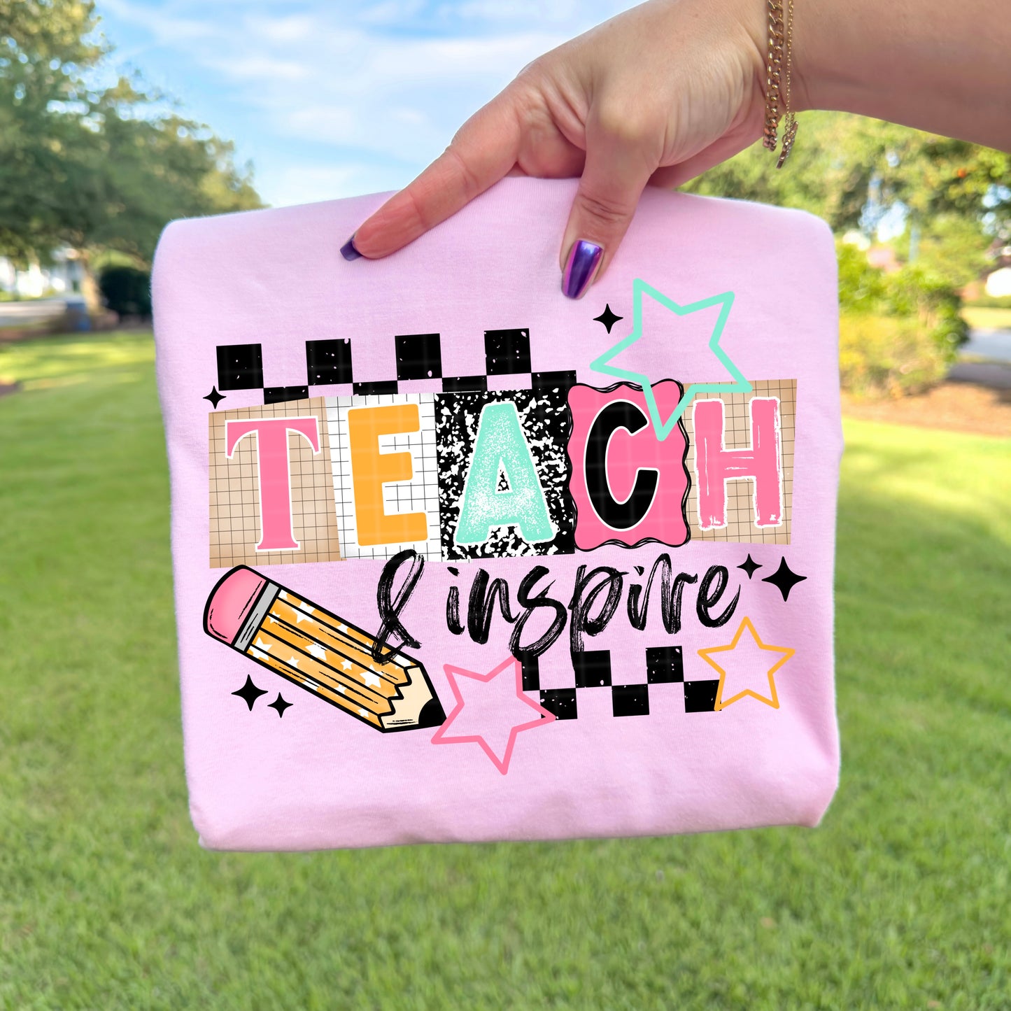 Teach & Inspire pencil tee