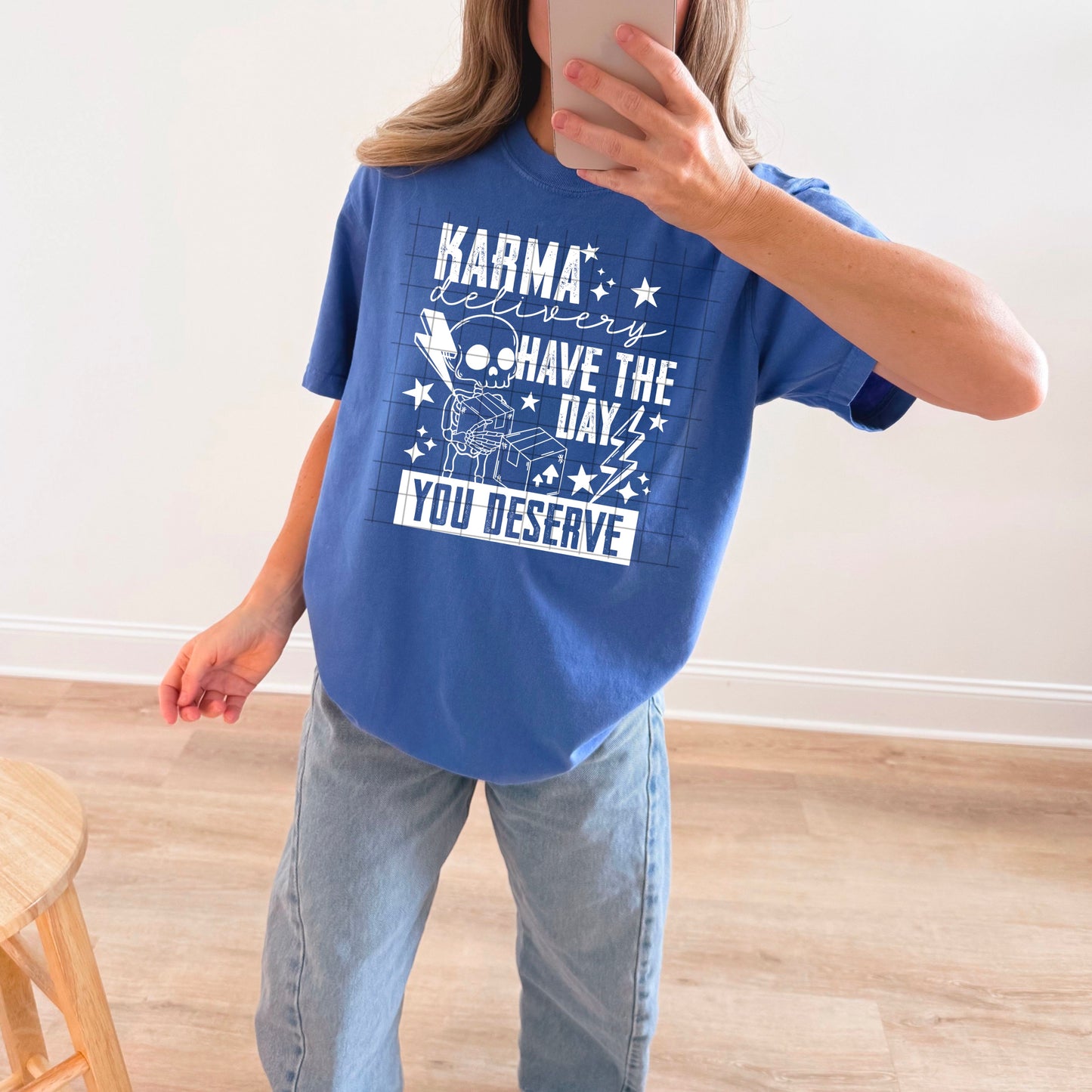 Karma Delivery tee (White Ink)