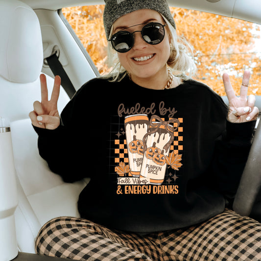Fueled by Fall Vibes & Energy Drinks tee