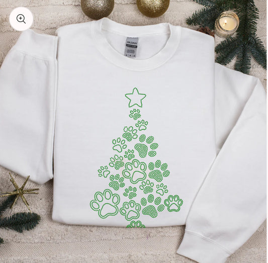 Christmas Paw Tree Spangle tee