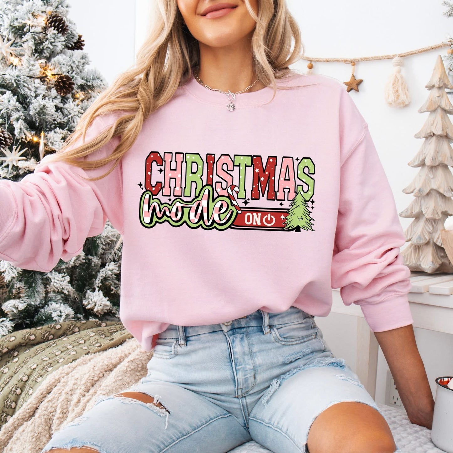 Christmas Mode On (Glitter) tee