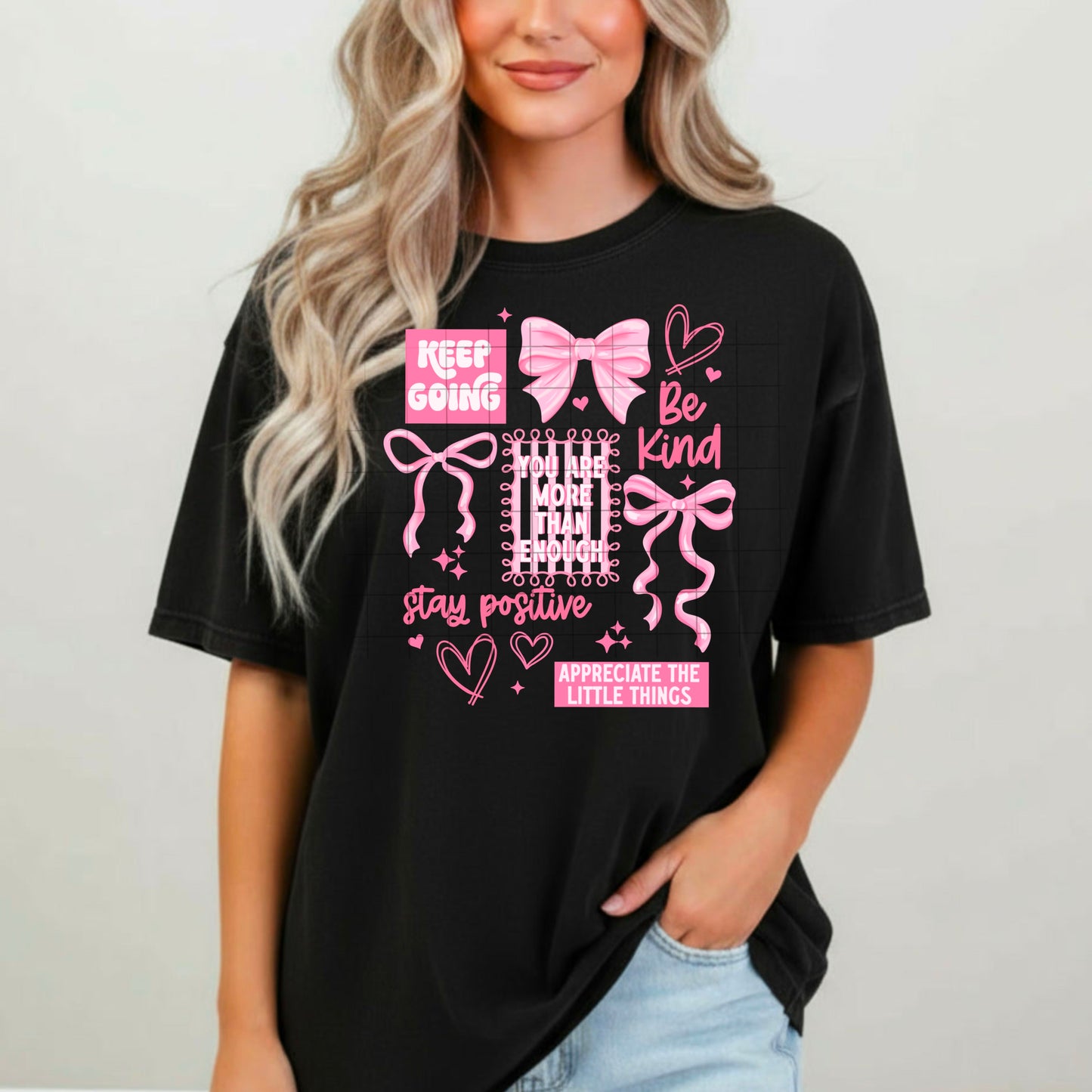 Keep Going Pink Bows tee
