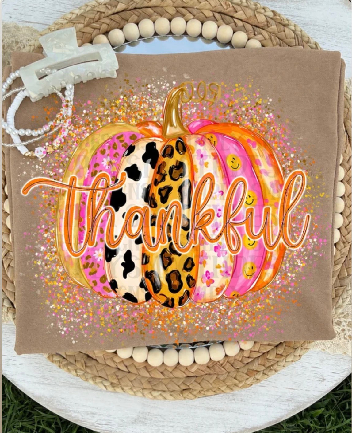 Thankful Confetti Pumpkin tee