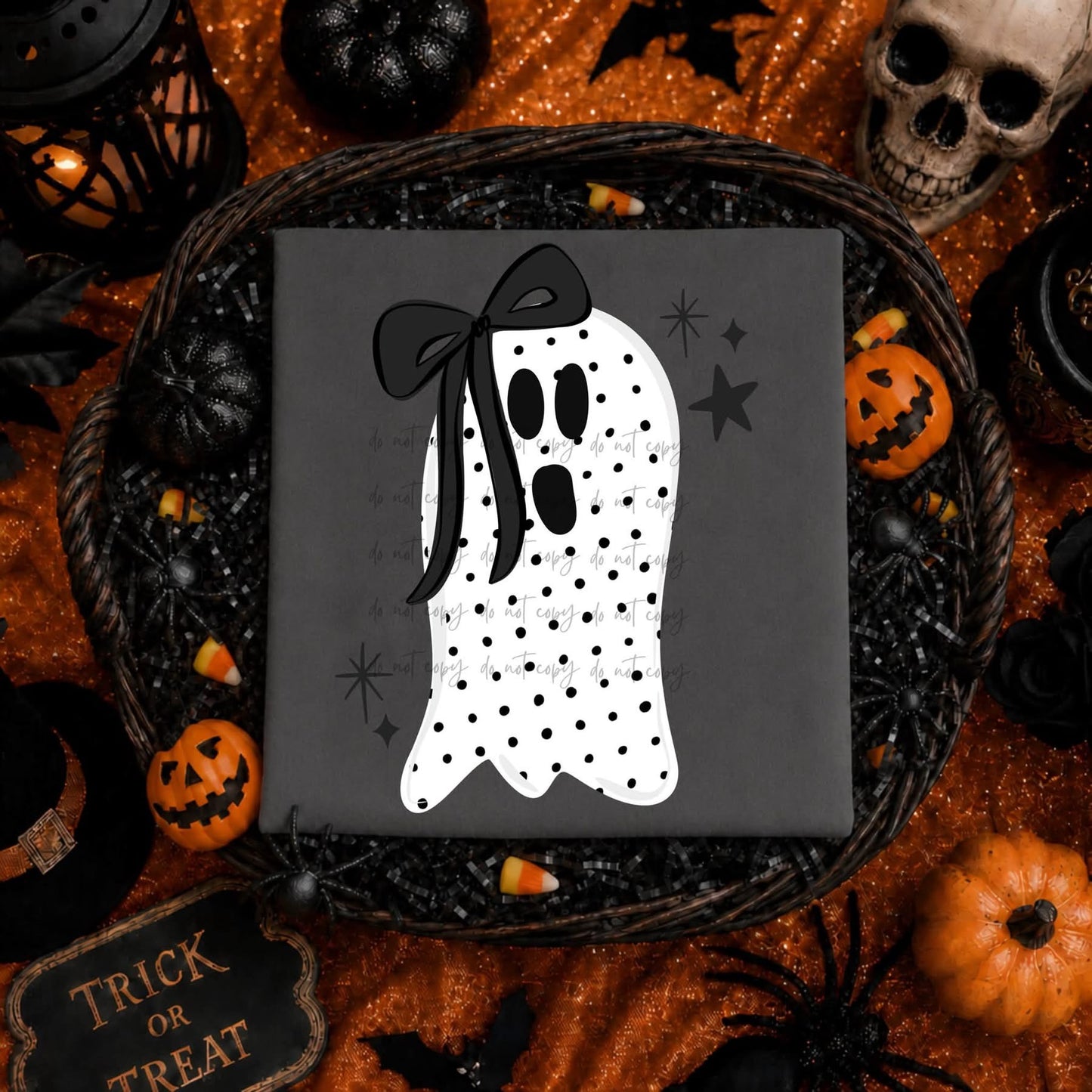 Polka dot Bow Ghostie tee