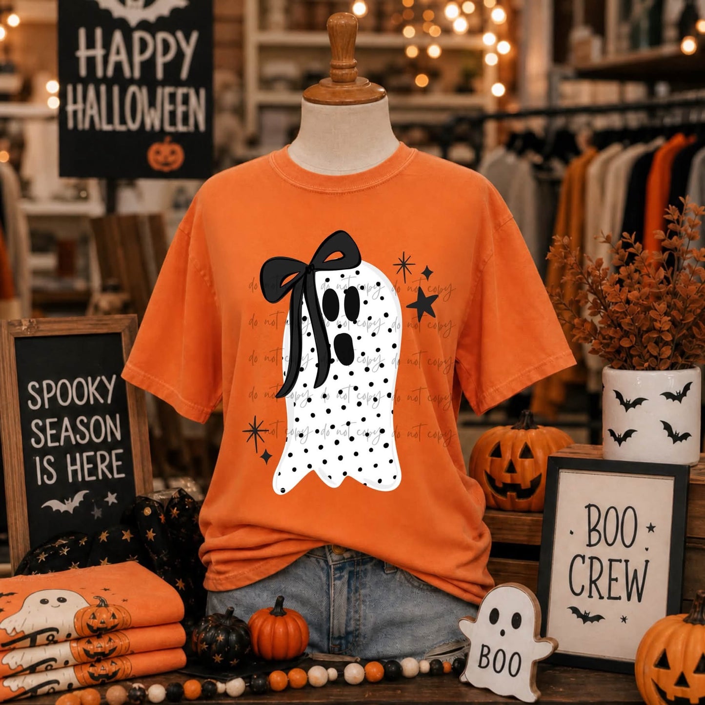 Polka dot Bow Ghostie tee